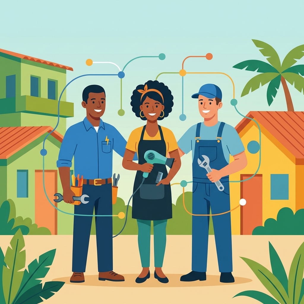 Profissionais conectados no bairro